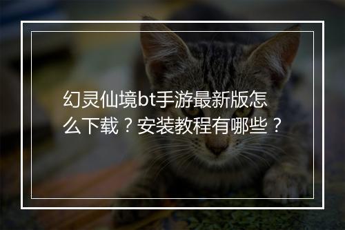 幻灵仙境bt手游最新版怎么下载?安装教程有哪些?