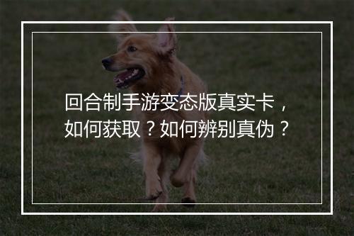 回合制手游变态版真实卡,如何获取?如何辨别真伪?