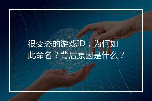 很变态的游戏ID，为何如此命名？背后原因是什么？