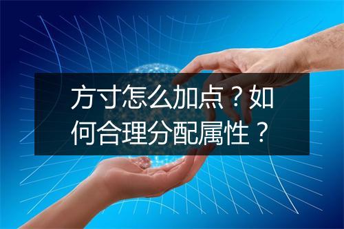 方寸怎么加点？如何合理分配属性？