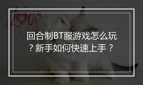 回合制BT服游戏怎么玩?新手如何快速上手?