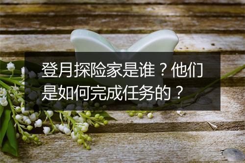 登月探险家是谁？他们是如何完成任务的？