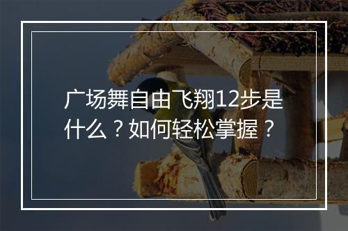 广场舞自由飞翔12步是什么?如何轻松掌握?