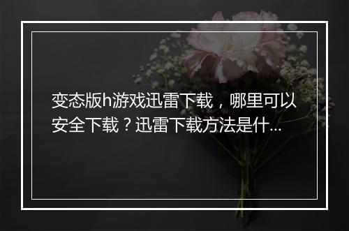 变态版h游戏迅雷下载,哪里可以安全下载?迅雷下载方法是什么?
