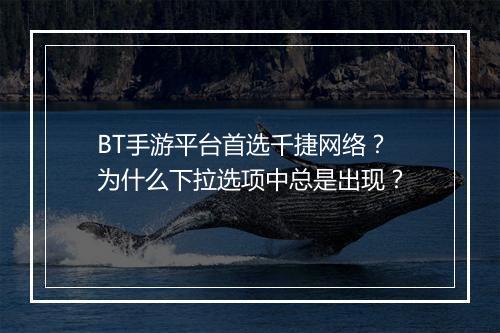 BT手游平台首选千捷网络?为什么下拉选项中总是出现?