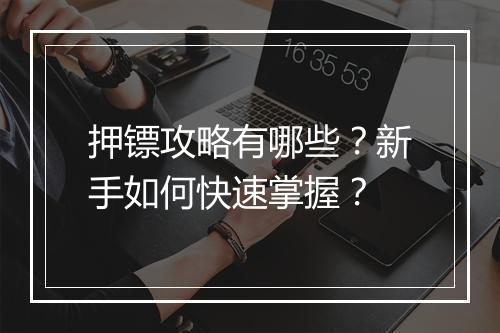 押镖攻略有哪些？新手如何快速掌握？