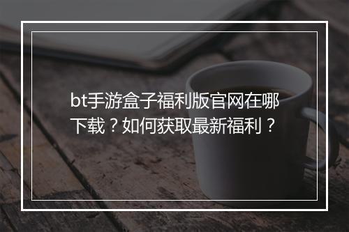 bt手游盒子福利版官网在哪下载？如何获取最新福利？