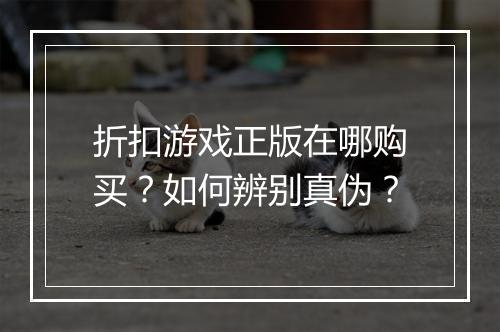 折扣游戏正版在哪购买?如何辨别真伪?