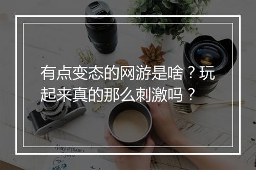 有点变态的网游是啥?玩起来真的那么刺激吗?