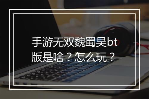 手游无双魏蜀吴bt版是啥？怎么玩？