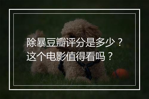 除暴豆瓣评分是多少？这个电影值得看吗？