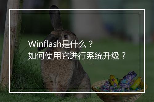 Winflash是什么？如何使用它进行系统升级？