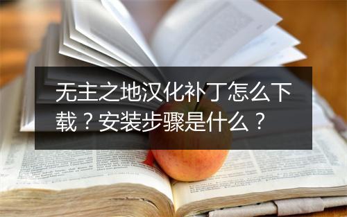 无主之地汉化补丁怎么下载？安装步骤是什么？