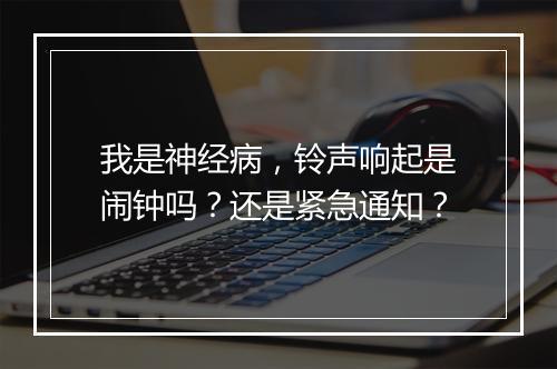 我是神经病，铃声响起是闹钟吗？还是紧急通知？