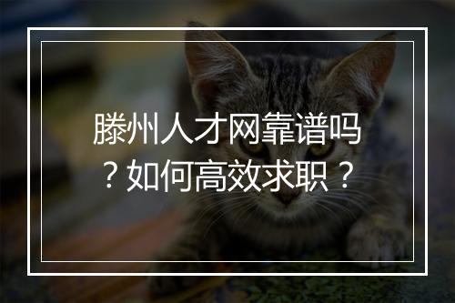 滕州人才网靠谱吗?如何高效求职?