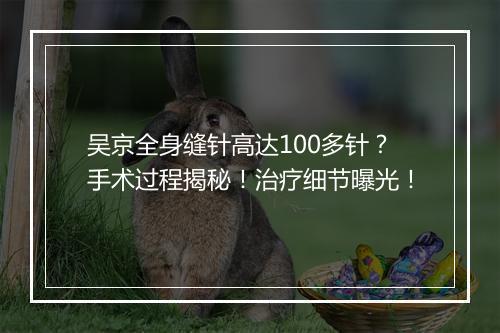 吴京全身缝针高达100多针？手术过程揭秘！治疗细节曝光！