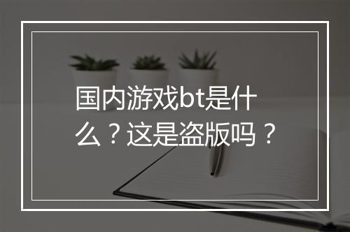 国内游戏bt是什么？这是盗版吗？
