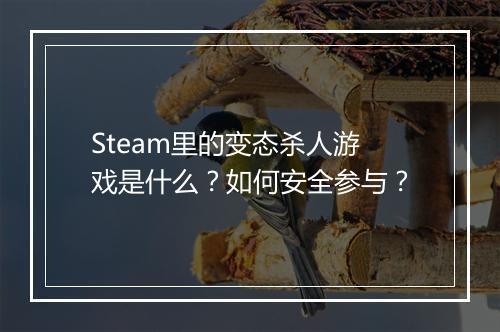 Steam里的变态杀人游戏是什么?如何安全参与?
