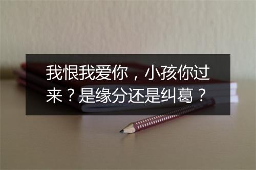 我恨我爱你，小孩你过来？是缘分还是纠葛？