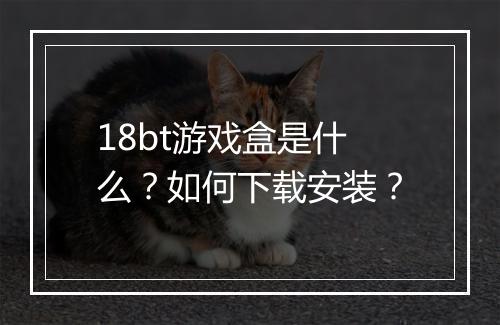 18bt游戏盒是什么？如何下载安装？