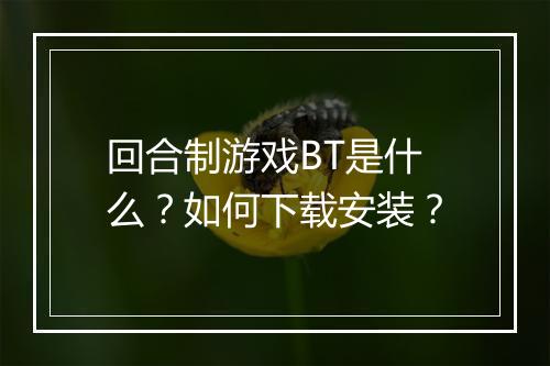 回合制游戏BT是什么？如何下载安装？