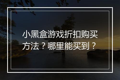 小黑盒游戏折扣购买方法?哪里能买到?