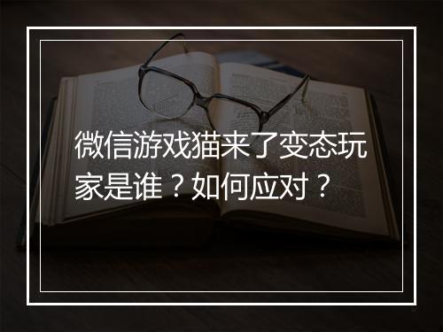 微信游戏猫来了变态玩家是谁？如何应对？