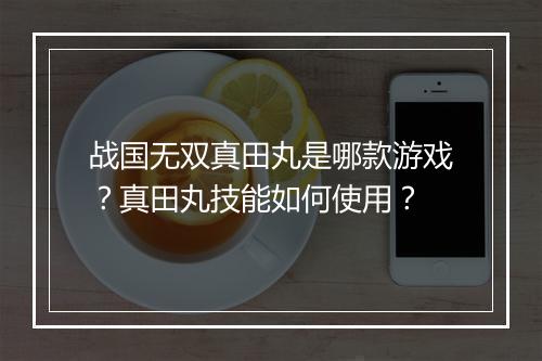 战国无双真田丸是哪款游戏？真田丸技能如何使用？