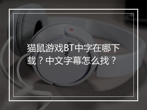 猫鼠游戏BT中字在哪下载？中文字幕怎么找？