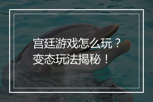 宫廷游戏怎么玩？变态玩法揭秘！