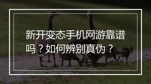 新开变态手机网游靠谱吗？如何辨别真伪？
