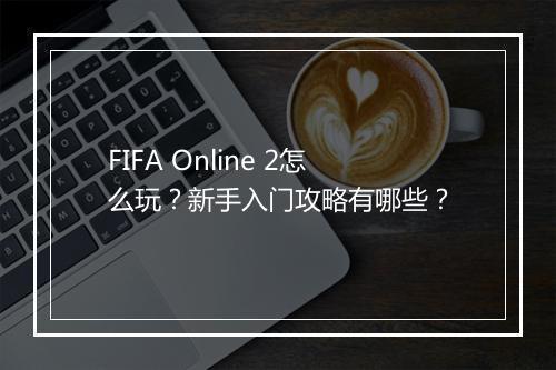 FIFA Online 2怎么玩?新手入门攻略有哪些?