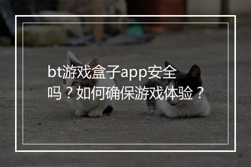 bt游戏盒子app安全吗？如何确保游戏体验？