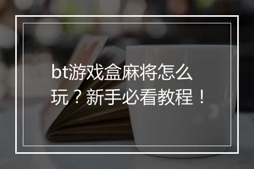 bt游戏盒麻将怎么玩？新手必看教程！