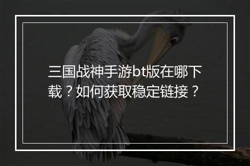 三国战神手游bt版在哪下载?如何获取稳定链接?