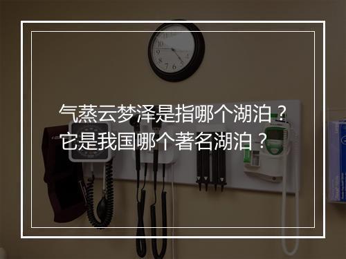 气蒸云梦泽是指哪个湖泊？它是我国哪个著名湖泊？