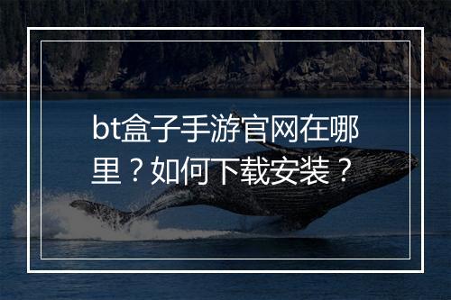 bt盒子手游官网在哪里?如何下载安装?