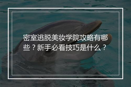 密室逃脱美妆学院攻略有哪些？新手必看技巧是什么？
