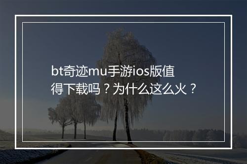 bt奇迹mu手游ios版值得下载吗？为什么这么火？