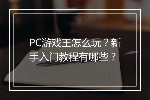 PC游戏王怎么玩？新手入门教程有哪些？