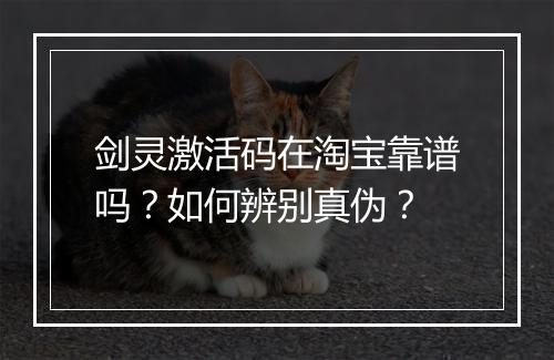 剑灵激活码在淘宝靠谱吗？如何辨别真伪？