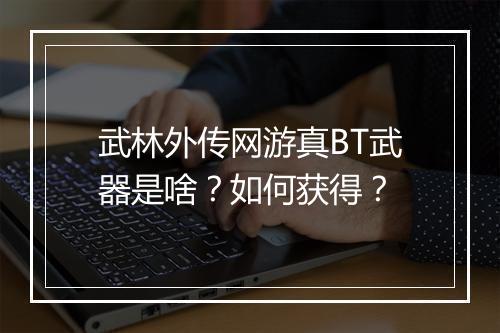 武林外传网游真BT武器是啥？如何获得？