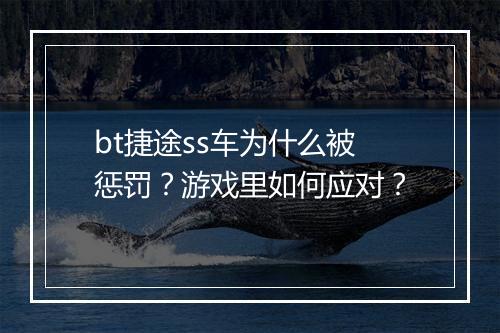 bt捷途ss车为什么被惩罚？游戏里如何应对？