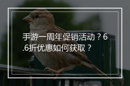 手游一周年促销活动?6.6折优惠如何获取?