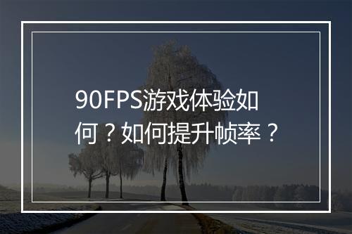 90FPS游戏体验如何？如何提升帧率？