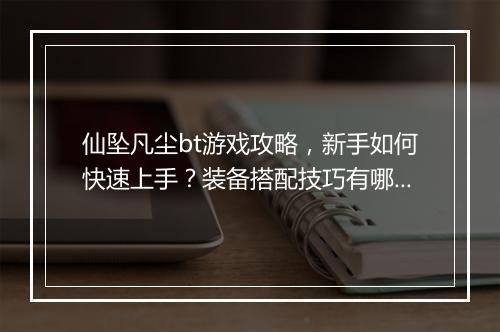 仙坠凡尘bt游戏攻略，新手如何快速上手？装备搭配技巧有哪些？