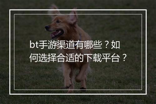 bt手游渠道有哪些?如何选择合适的下载平台?