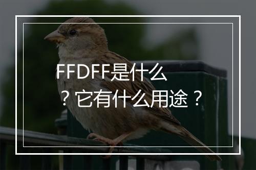 FFDFF是什么?它有什么用途?