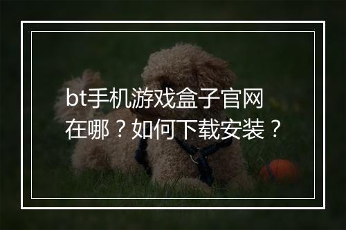 bt手机游戏盒子官网在哪？如何下载安装？