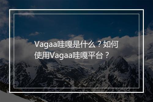 Vagaa哇嘎是什么？如何使用Vagaa哇嘎平台？
